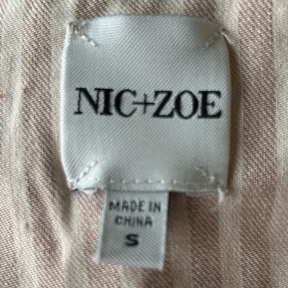 Nic & Zoe Cafe Striped Linen Blend Shirt Dress Sleeveless Excellent Size S - Picture 7 of 12